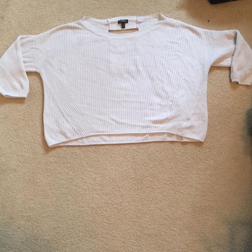 White Crop Sweater
